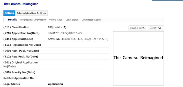 Đơn đăng ký thương hiệu mới cho camera-phone của Samsung