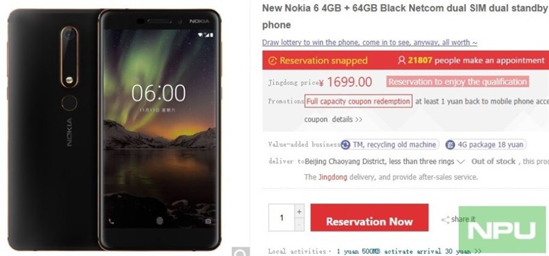 Nokia 6 2018 nhận được nhiều sự quan tâm của người dùng Nokia 6 2018 nhận được nhiều sự quan tâm của người dùng