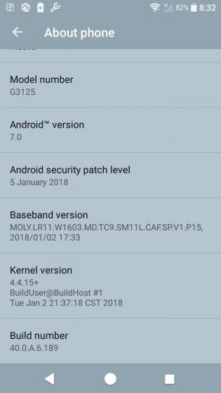 Xperia XA1 Update