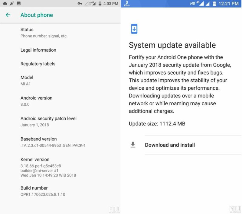 Xiaomi đã sữa các lỗi Android 8.0 Oreo trên Mi A1 và bắt đầu cho cập nhật lại