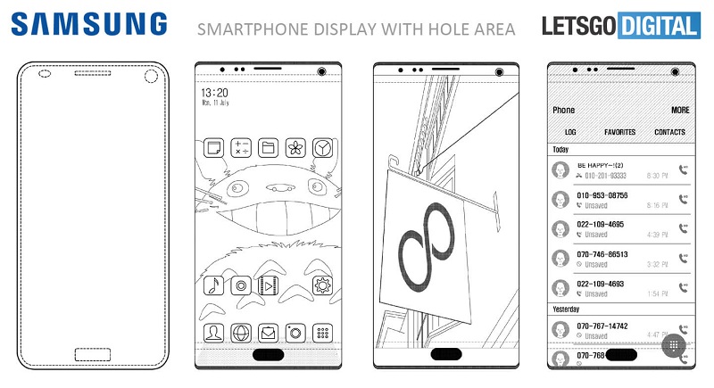 Bằng sáng chế của Samsung với màn hình có phần khuyết nhỏ hơn iPhone X