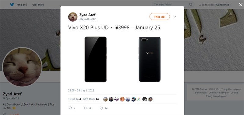 Vivo X20 Plus UD với máy quét vân tay dưới màn hình lên kệ ngày 25/1 Vivo X20 Plus UD với máy quét vân tay dưới màn hình lên kệ ngày 25/1