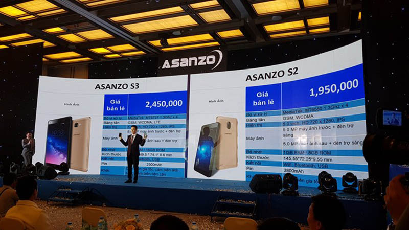 Asanzo ra mắt S2 và S3 tại VN: Smartphone giá rẻ, chỉ từ 1.95 triệu đồng