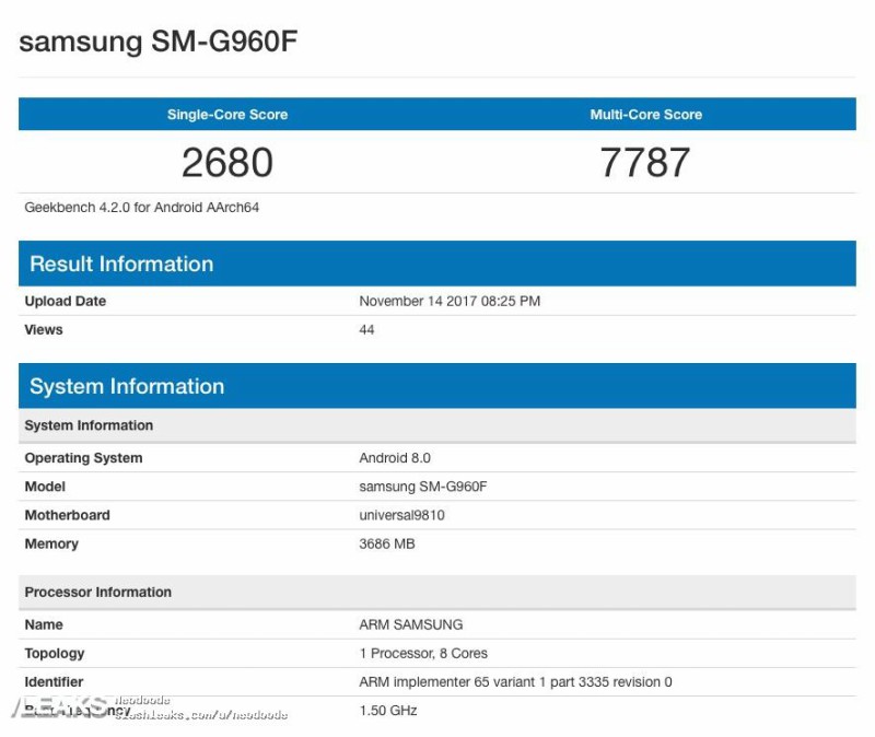 Hiệu năng Galaxy S9 sử dụng chip Exynos 9810