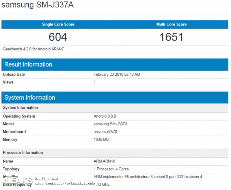 Galaxy J3 (2018) và Galaxy J3 Pro xuất hiện trên Geekbench Galaxy J3 (2018) và Galaxy J3 Pro xuất hiện trên Geekbench