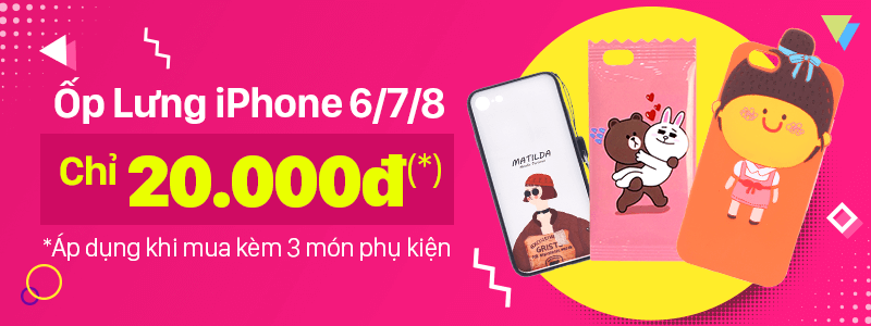 Mua 3 phụ kiện trở lên được mua thêm ốp lưng iPhone giá 20K Mua 3 phụ kiện trở lên được mua thêm ốp lưng iPhone giá 20K