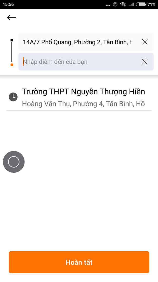 Nhập điểm đến Nhập điểm đến