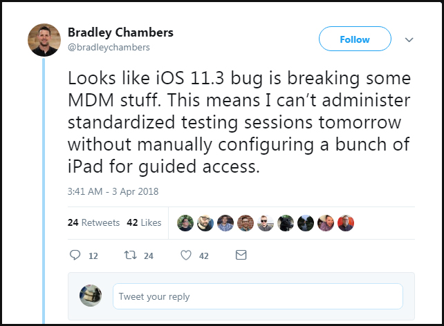 lỗi iOS 11.3