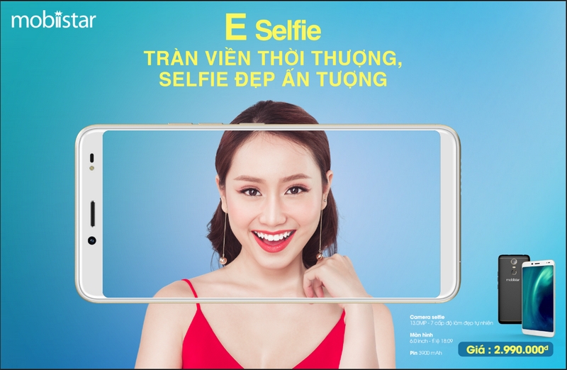 Mobiistar E-Selfie ra mắt: màn hình tràn viền, camera selfie 13 MP, giá chỉ 3 triệu Mobiistar E-Selfie ra mắt: màn hình tràn viền, camera selfie 13 MP, giá chỉ 3 triệu