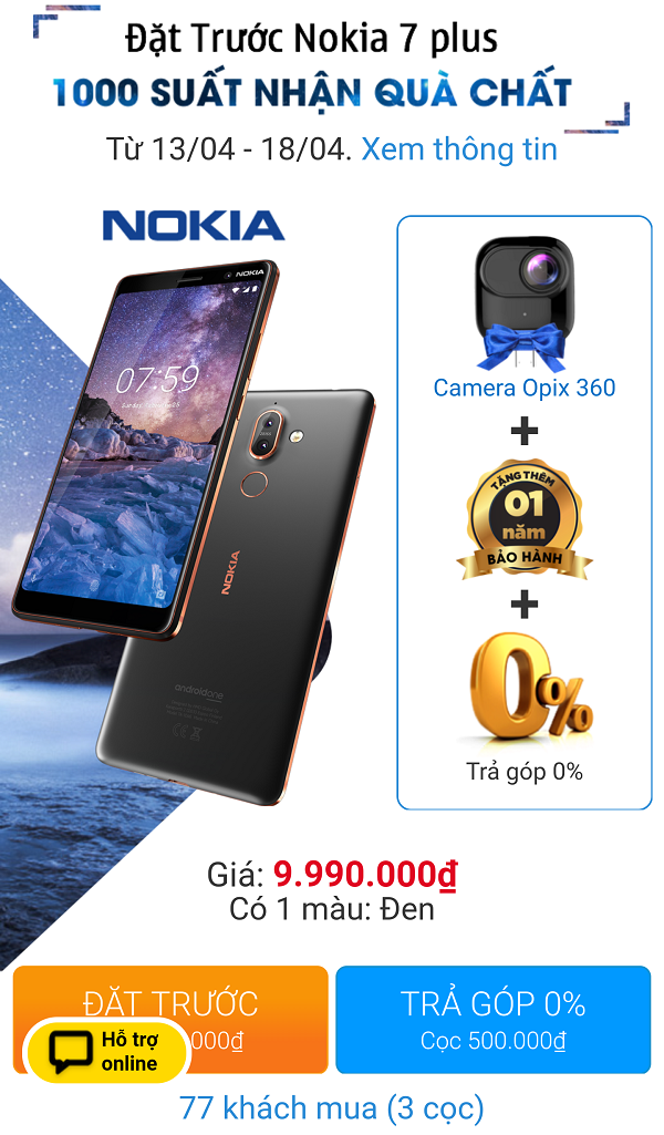Đặt trước Nokia 7 Plus 1000 suất nhận quà chất Đặt trước Nokia 7 Plus 1000 suất nhận quà chất