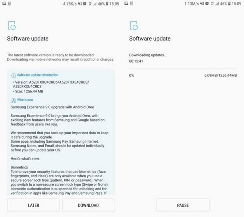 Galaxy A5 2017 bắt đầu nhận bản cập nhật Android Oreo