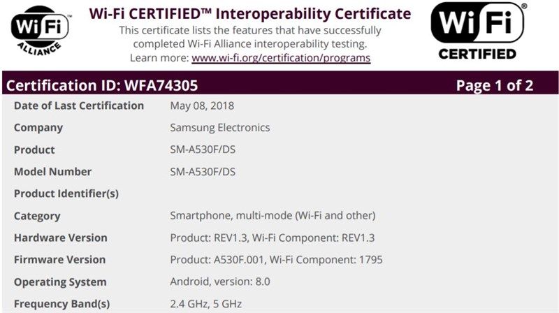 Galaxy A8, Galaxy A8+ 2018 sắp được lên đời Android 8.0 Oreo