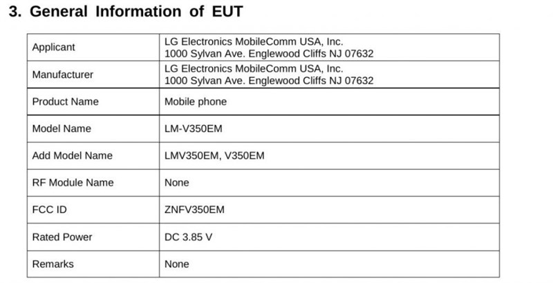 LG V35 ThinQ đạt chứng nhận tại FCC Mỹ