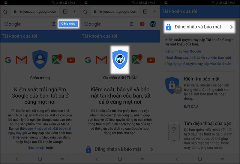Đổi số điện thoại Google Đổi số điện thoại Google