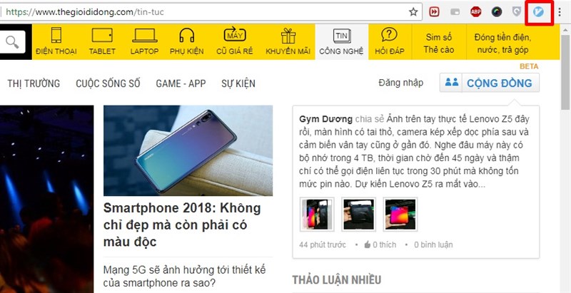 Biểu tượng Vimium đã được thêm vào Chrome Biểu tượng Vimium đã được thêm vào Chrome