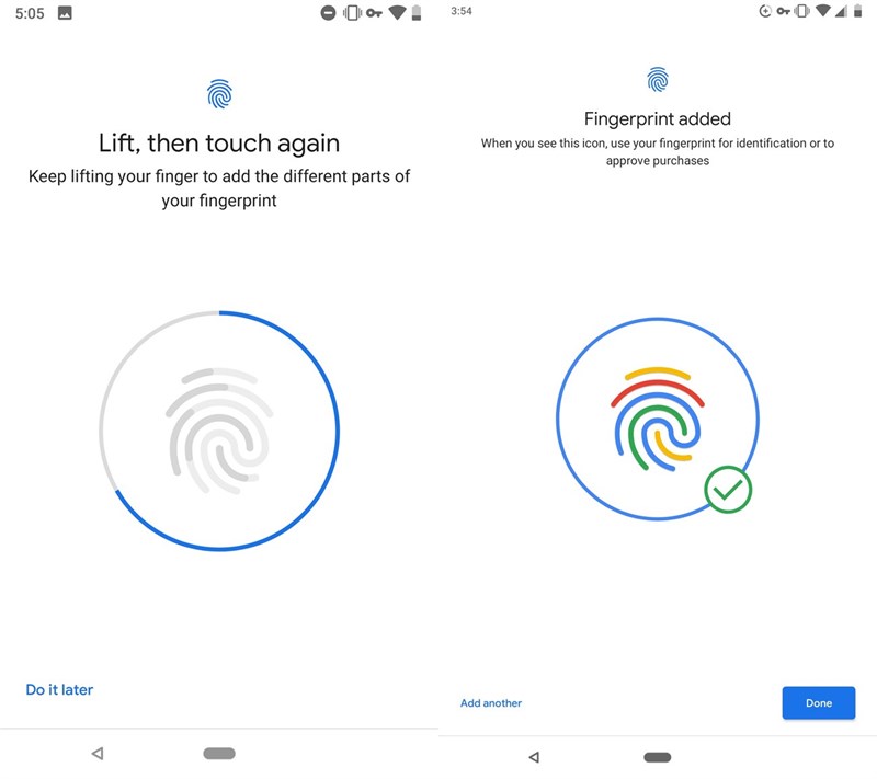 Google màu mè hóa biểu tượng bảo mật sinh trắc trên Android P