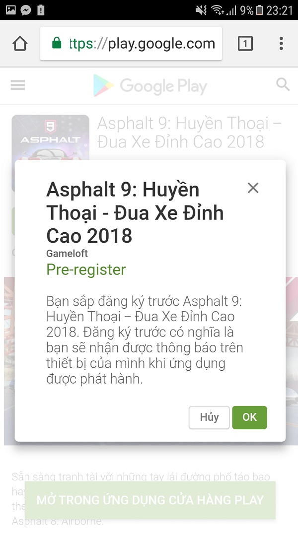 Asphalt 9: Huyền thoại đua xe đỉnh cao 2018 đã cho đăng ký trước