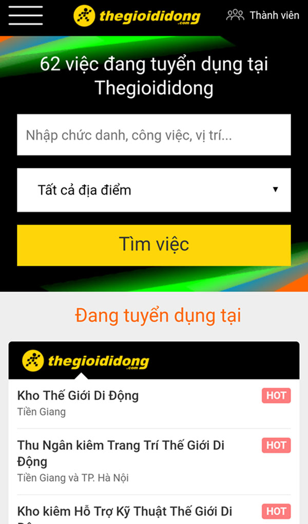 Cách ứng tuyển việc làm tại Thế Giới Di Động Cách ứng tuyển việc làm tại Thế Giới Di Động