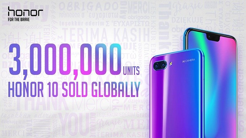 Hơn 3 triệu chiếc Honor 10 được bán sạch giúp thương hiệu tăng trưởng 150% Hơn 3 triệu chiếc Honor 10 được bán sạch giúp thương hiệu tăng trưởng 150%