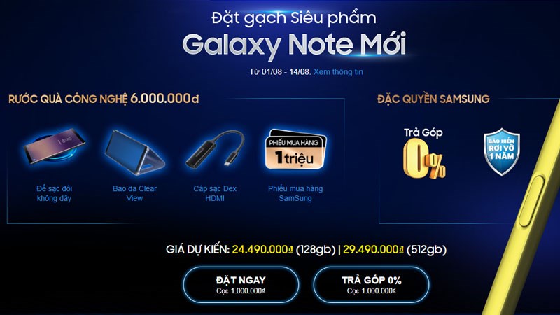 Äáº·t gáº¡ch galaxy note 9