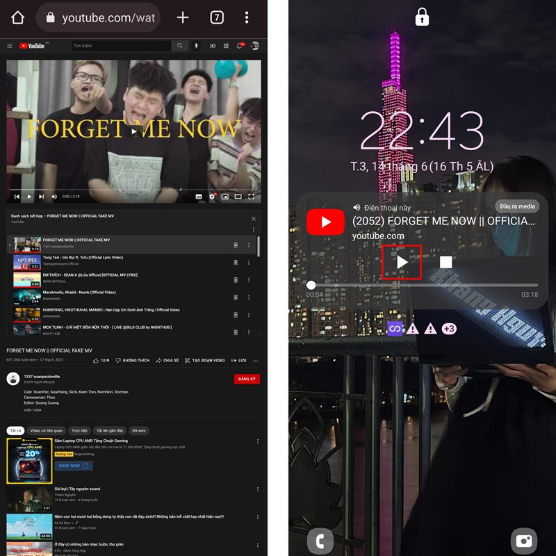cách nghe nhạc YouTube khi tắt màn hình