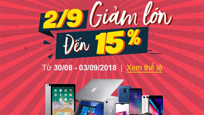 giảm giá 2/9 thế giới di động giảm giá 2/9 thế giới di động