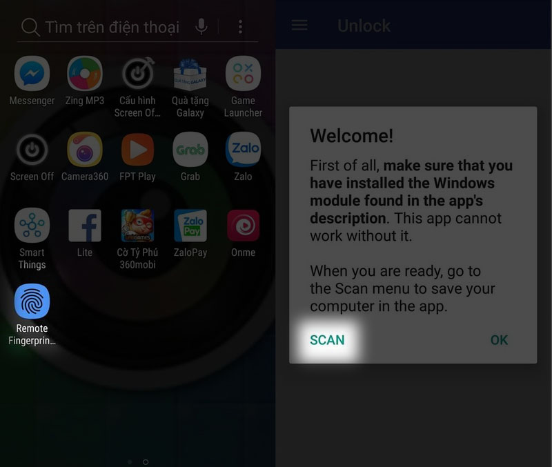 Mẹo mở khóa máy tính Windows bằng vân tây trên smartphone Android Mẹo mở khóa máy tính Windows bằng vân tây trên smartphone Android