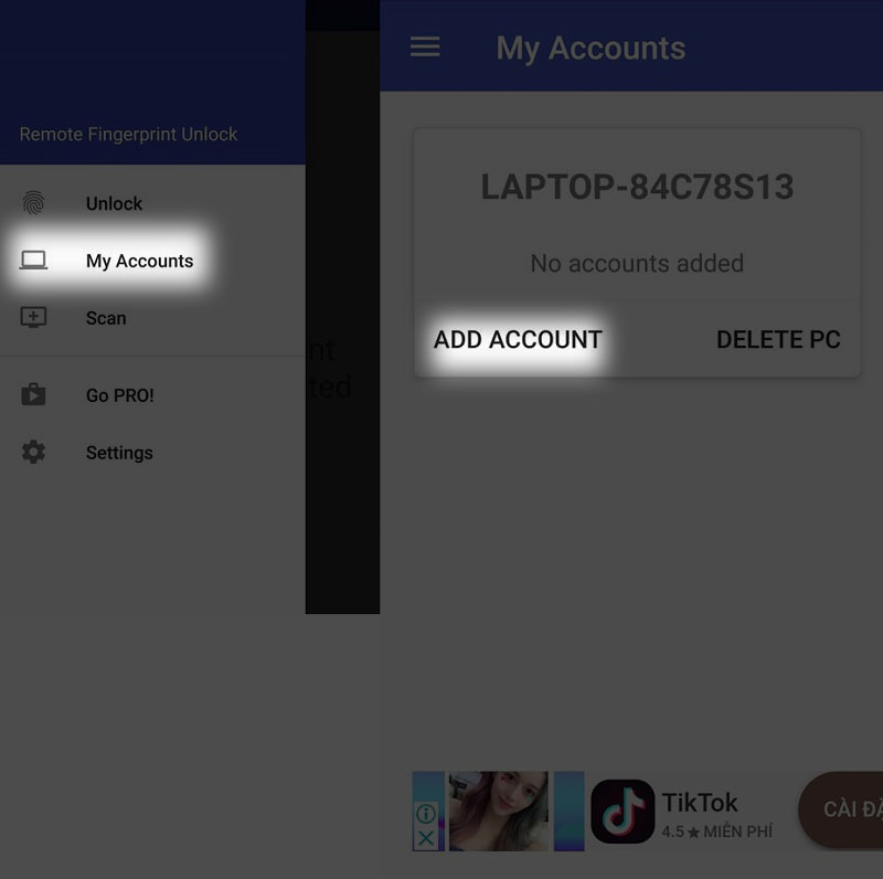 Mẹo mở khóa máy tính Windows bằng vân tây trên smartphone Android Mẹo mở khóa máy tính Windows bằng vân tây trên smartphone Android