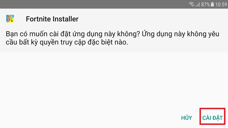 Bấm vào khung Cài đặt Bấm vào khung Cài đặt