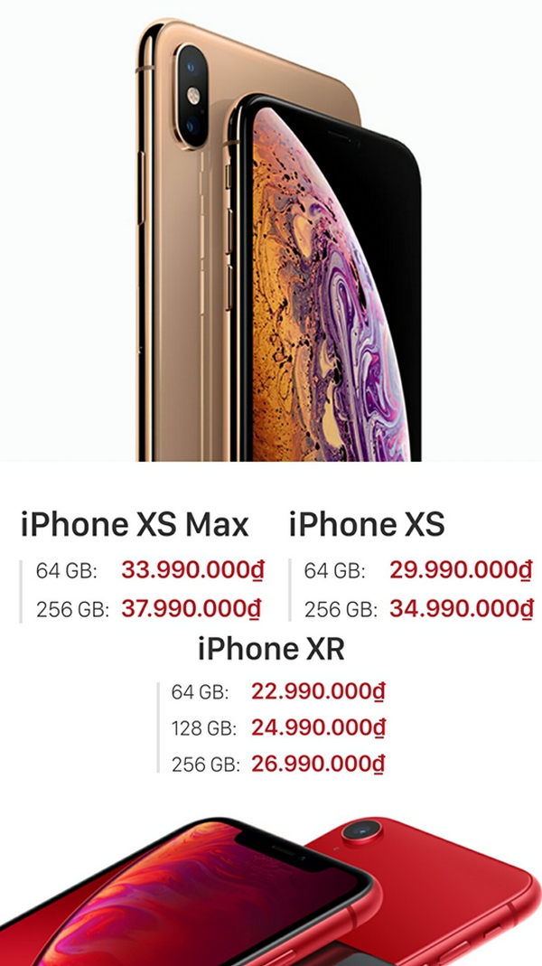 Đặt trước iPhone XR, iPhone Xs, iPhone Xs Max nhận quà khủng