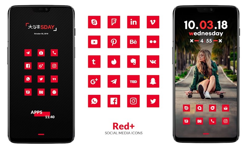 Red+ Icon Pack