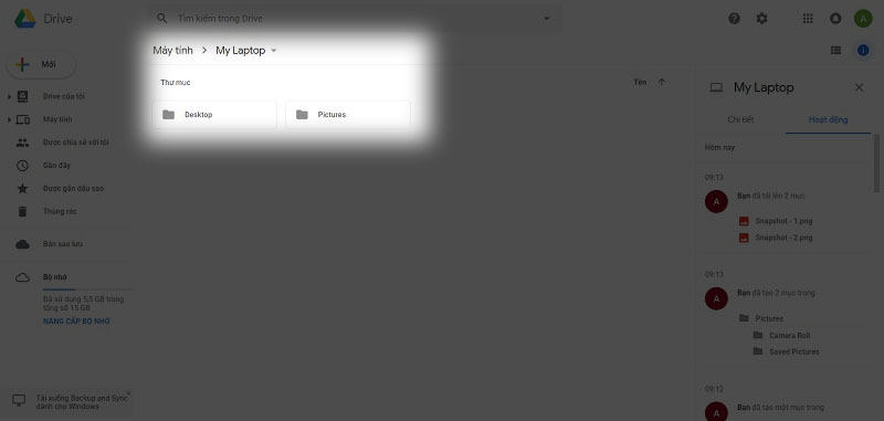 Cách tạo thư mục tự động đồng bộ lên Google Drive Cách tạo thư mục tự động đồng bộ lên Google Drive
