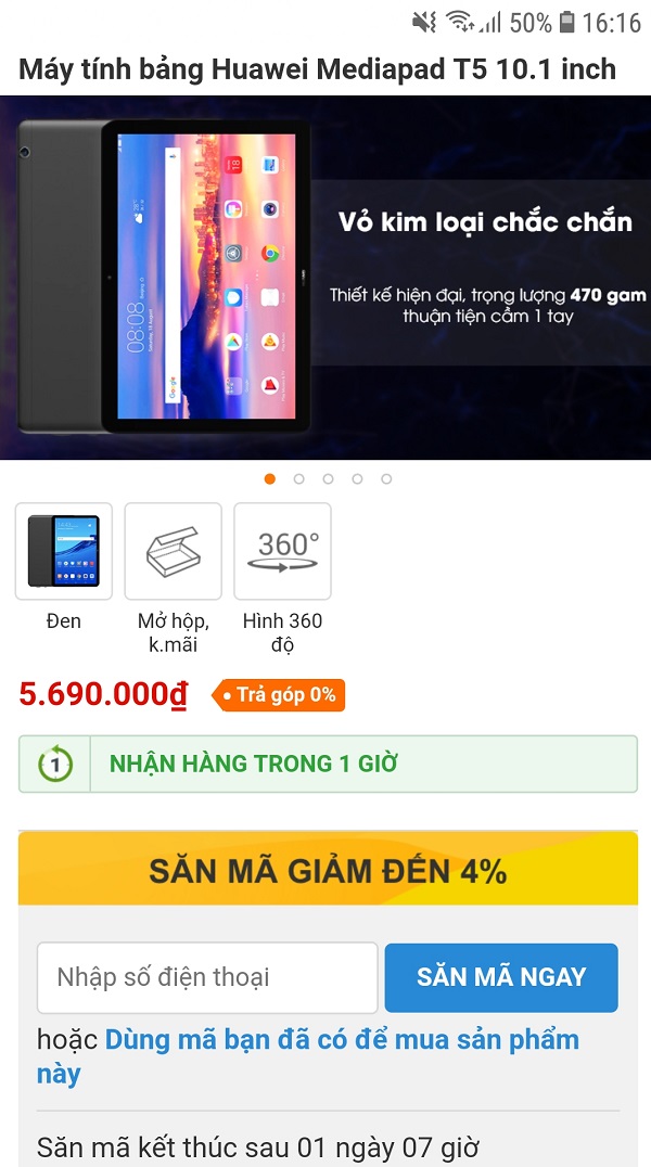 Huawei Mediapad T5 10.1 inch mở bán tại TGDD kèm nhiều quà tặng