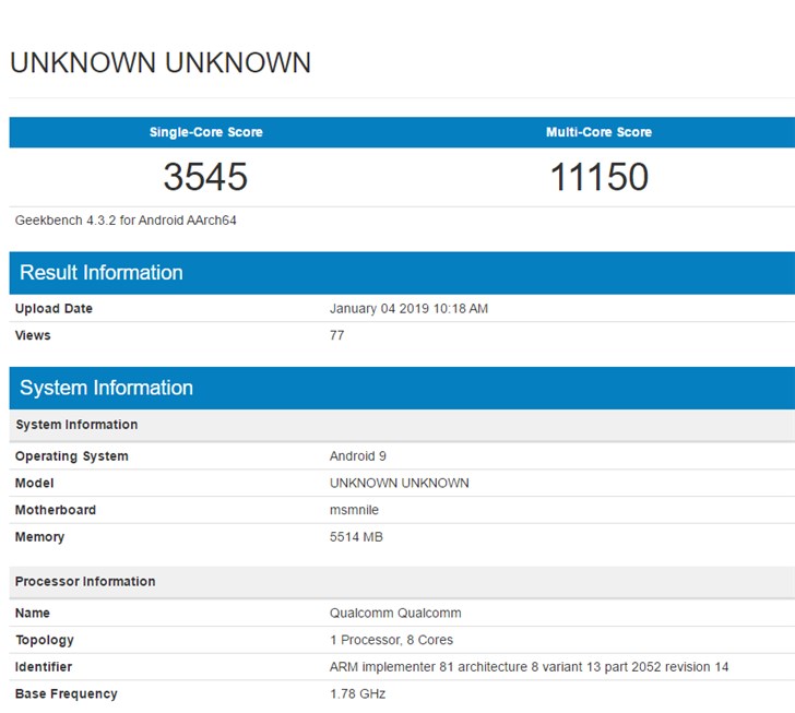 Qualcomm Snapdragon 855 lộ điểm hiệu năng trên Geekbench