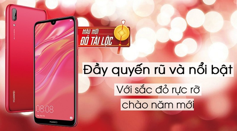 Huawei Y7 Pro (2019) mÃ u Äá» TÃ i Lá»c sáº¯p lÃªn ká» Äá»c quyá»n táº¡i Tháº¿ Giá»i Di Äá»ng