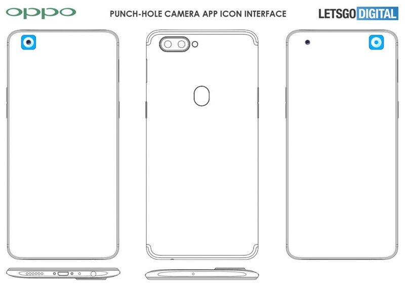 Bằng sáng chế smartphone OPPO với màn hình đục lỗ kề cạnh dải ứng dụng Bằng sáng chế smartphone OPPO với màn hình đục lỗ kề cạnh dải ứng dụng