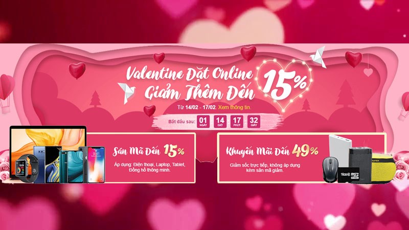 Khuyến mãi valentine 2019