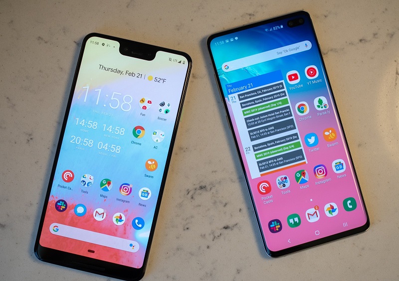 Galaxy S10+ và Google Pixel 3 XL Galaxy S10+ và Google Pixel 3 XL
