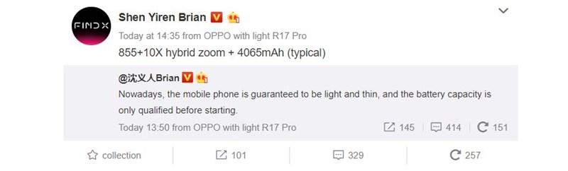 Smartphone hàng đầu của OPPO sẽ dùng chip Snapdragon 855, zoom quang 10x Smartphone hàng đầu của OPPO sẽ dùng chip Snapdragon 855, zoom quang 10x