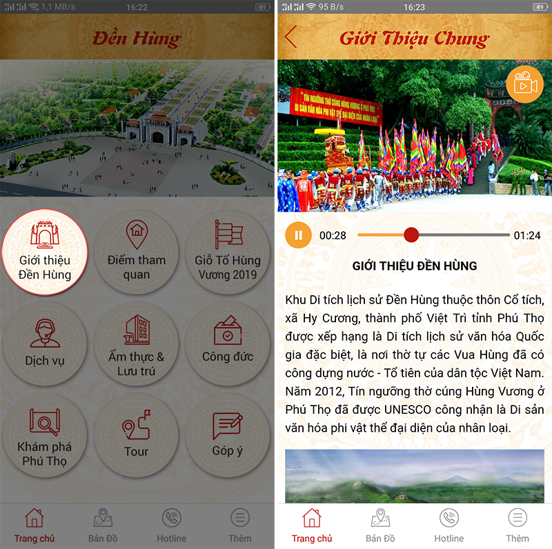 Ứng dụng Đền Hùng Ứng dụng Đền Hùng