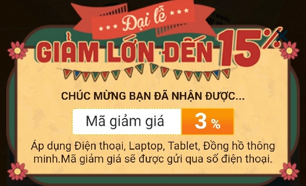Đại lễ 30/4-1/5 là cơ hội để bạn săn mã giảm giá đến 15% Đại lễ 30/4-1/5 là cơ hội để bạn săn mã giảm giá đến 15%