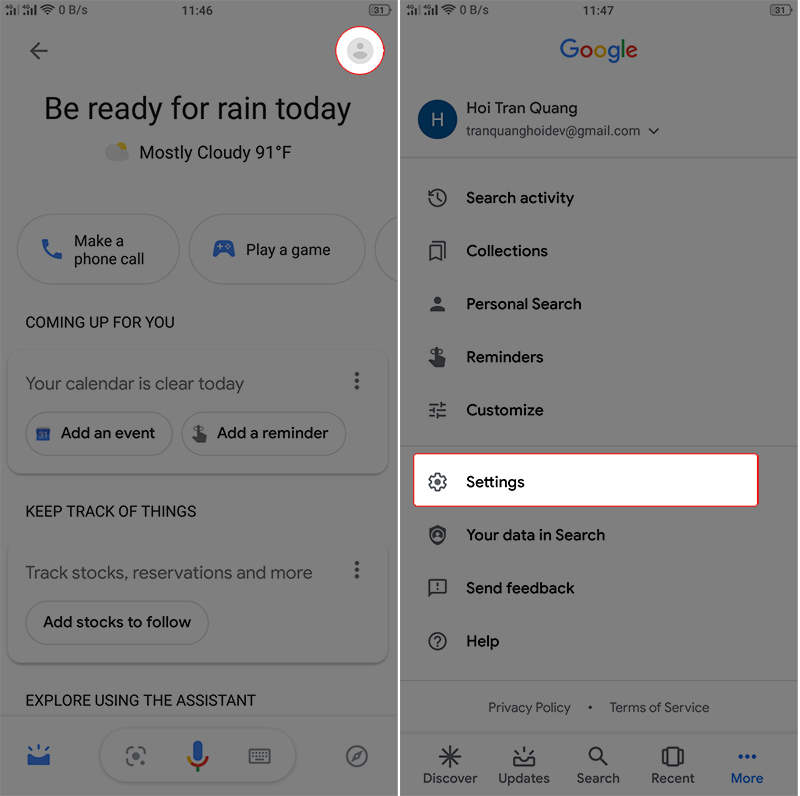 Google Assistant bằng giọng nói