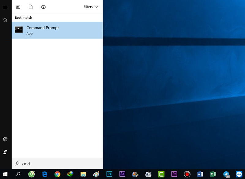 mở command prompt mở command prompt