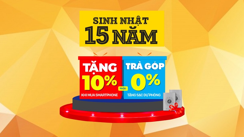 Khuyến mãi sinh nhật 15 năm