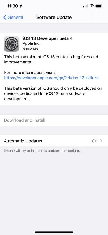 Apple phát hành phiên bản iOS 13 beta 4 dành cho các nhà phát triển