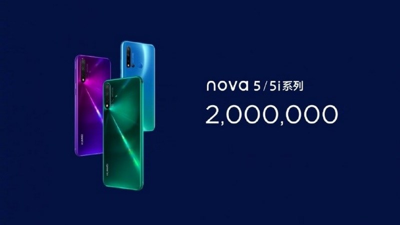 Huawei bán được 2 triệu chiếc Nova 5 trong 1 tháng