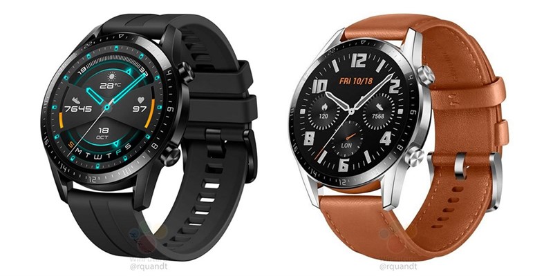 Huawei Watch GT 2 rò rỉ ảnh render với viền màn hình hẹp, pin lớn hơn