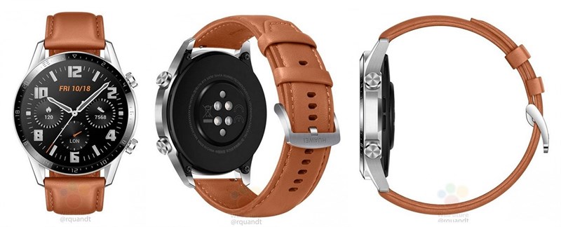 Huawei Watch GT 2 rò rỉ ảnh render với viền màn hình hẹp, pin lớn hơn