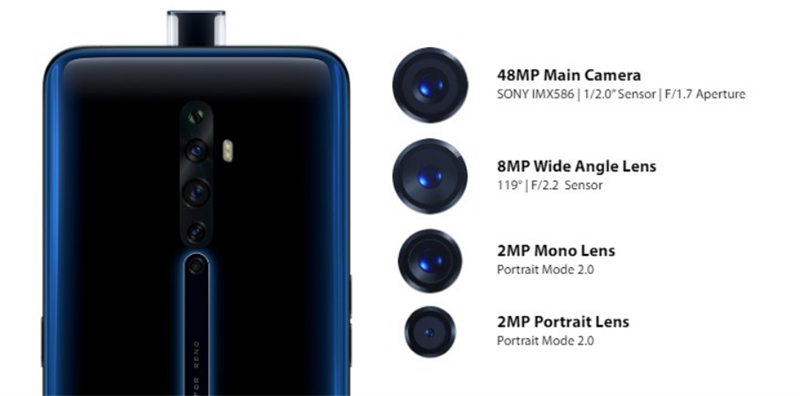 OPPO Reno 2Z có thiết kế camera selfie pop-up giống như trên OPPO F11 Pro OPPO Reno 2Z có thiết kế camera selfie pop-up giống như trên OPPO F11 Pro