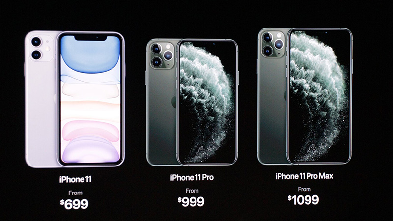 Giá bán iPhone 11, iPhone 11 Pro, iPhone 11 Pro Max